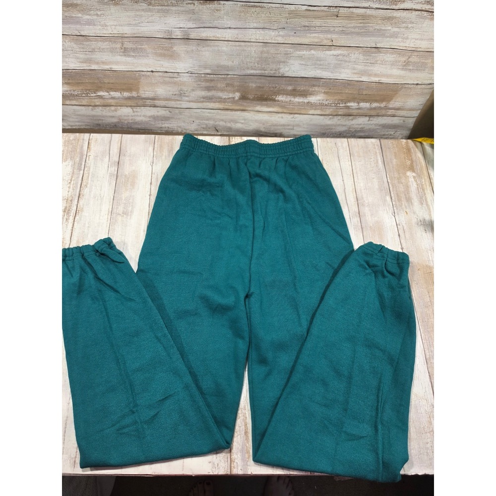 Vintage Jerzees Teal Green Sweatpants Joggers Made in USA Large 12-14 High Waist